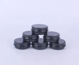 200 pcs 15g Empty Mini Black Aluminum Cream Jar Pot Nail Art Makeup Lip Gloss Empty Cosmetic Metal Tins Containers