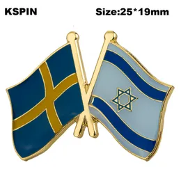 Schweden Israel Freundschaftsflagge Anstecknadel Flagge Abzeichen Anstecknadeln Abzeichen Brosche XY0577