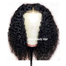 Synthetic Afro Kinky Curly Wig Simulation human hair Natural Soft Heat Resistant Lace Front Wigs for Amercan Black Women middle part