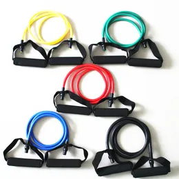 5pcs/set 120cm Yoga Pull Rope Resistance Bands Fitness Gum Elastic Bands Fitness Equipment Rubber Expander Workout Exercise Training Band