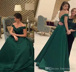 2019 Graceful Modest Dark Green Arabic Evening Dress Cheap Chic A Line Backless Long Formal Wear Party Gown Custom Made Plus Size