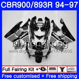 Grey black gloss Body For HONDA CBR893 RR CBR900RR CBR893RR 94 95 96 97 260HM.15 CBR 893 CBR900 RR CBR 893RR 1994 1995 1996 1997 Fairing kit