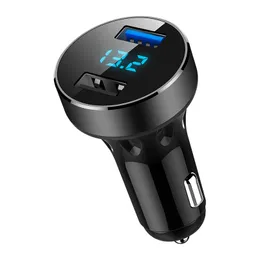 qc 3.0CAR CHARGER DOUBLE USB TWIN 2 PORT DISPLAY DUAL 12-24V CIGARETTE SOCKET LIGHTER