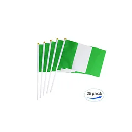 Nigeria Hand Flag National Hanging for Outdoor Indoor Usage ,100D Polyester Fabric, Make Your Own Flags
