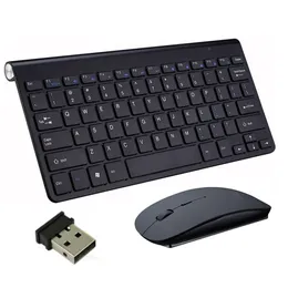 Mouse de teclado sem fio 2.4GHz Ultra Slim Tamanho completo do teclado sem fio e mouse recarregáveis ​​para laptop Notebook Desktop de computador