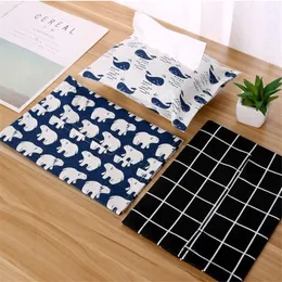 Tissue Box Cotton Linen Storage Tissue Bag Napkin Pape Travel Car Portable Cloth Bag Home Decor cyq00128