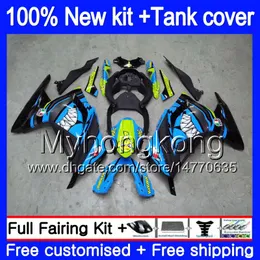 Injektion för Kawasaki ZX3R EX300 2013 2014 2015 2016 2017 Shark Blue 202MY.71 ZX 300R ZX-300R ZX-3R EX300R ZX300R 13 14 15 16 17 FAIRING