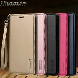 iPhone 14 12 13Pro 11Pro XS Max XR Samsung S10 S10 S10Plus Huawei P20 P30을위한 고급 Hanman 가죽 지갑 케이스 케이스 스탠드 커버 소매 상자