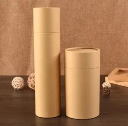 Glass Dropper Bottle Packaging Box Kraft Paper Packaging Tube Round Small Cardboard Boxes Recyclable Brown Gift Tube Box