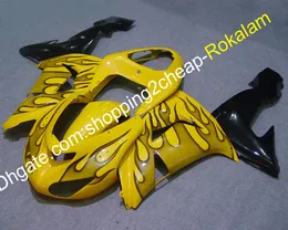 ZX 10R 06 07 Motorcycle Fairings For Kawasaki ZX-10R 2006 2007 ZX10R Black Flame Yellow Fairing Kit (Injection molding)