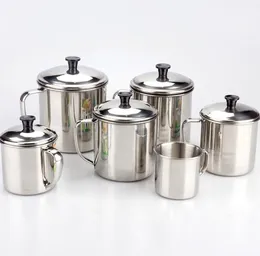 Stainless Steel Tumblers 8cm 9cm 10cm 11cm 12cm Camping Mugs Traveling Outdoor Cup Portable Hiking Sports Cup With Lid GGA3470-2