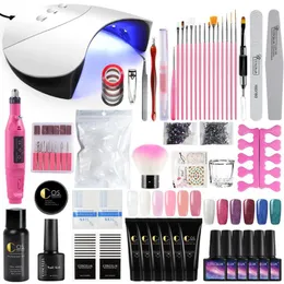 Nail Set 36W UV LED Lamp Dryer With Nail Gel Polish Kit Soak Off Manicure Set Gel Electric Drill For Art Tools