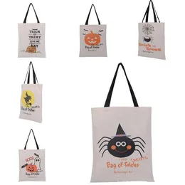 Le borse di tela di Halloween gestiscono le borse della spesa di zucca Borsa dei regali del festival Borsa di tela di Halloween 6 stili 25 pezzi