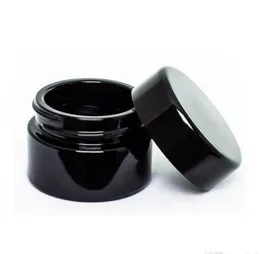 Non-Stick 5ml Cosmetic Black Glass Jar Packaging Bottles with Classic Screw Top Empty Jars Concentrate Container