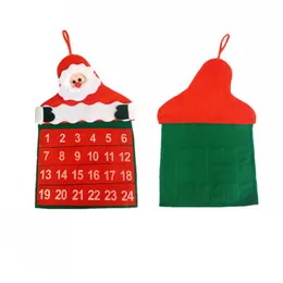 Christmas Calendars Fabric Xmas Advent Countdown Calendar Fun Christmas Santa Claus Decorations free shipping in stock