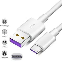 1m 2m 5a Superladdarkabel för Huawei Samsung Moto LG USB-kabel Typ C Kabel USB 3.1 Typ-C Snabb Laddkablar