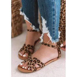 Hot Sale-Women Fashion Flat Sandals Kvinnor Skor Kvinnor Gladiator Sandaler Skor Leopard Snake Skriv ut Flip Flops Ladies Footwear Slides P25