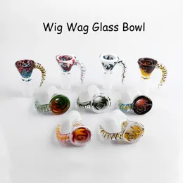 Raucherzubehör, nach unten gebogener Stil, 9 freundliche Farben, Perücken-Wag-Glasschalen mit männlichen 14-mm-18-mm-Verbindungen