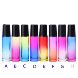 Gradient 10ml Glass Roller Vials Empty Roller Ball Perfume Bottle 1 3 OZ Thick Roll On Glass Bottles