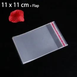 200pcs/dozen 11 x 11cm Clear Snack Packaging Bags 4.33" x 4.33" Transparent Small Plastic Bag for Candy Cookie Package