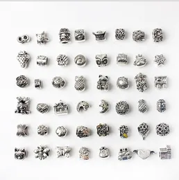 ON Sale Clearance Best Quality Mix 200pc European Charms Beads Pendant Dangle Fit Pandora Snake safety chain DIY Charm Bead Bracelet Jewelry