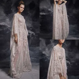 2020 Modest Elegant Krikor Jabotian Jewel Long Sleeve A Line Evening Dresses Sequins Lace Applique Formal Dresses Floor Length Party Gown