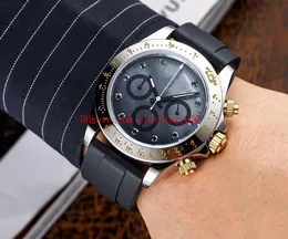 4 Style Zegarek Stalowe rzeźbione figurki Nowe 40 mm Cosm0graph 116500 LN Czarny zegarek ze stali nierdzewnej gumowy pasek BNIB Automatyczny ruch mechaniczny