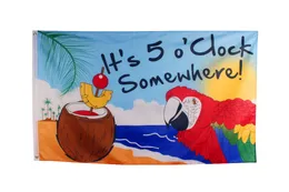 Wholesale 3x5 Ft Party Parrot Margaritaville flag For Happy Hour Its 5 OClock Somewhere