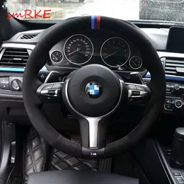 Black Suede Steering Wheel Cover for BMW F33 428i 2015 F30 320d 328i 330i M3 M4