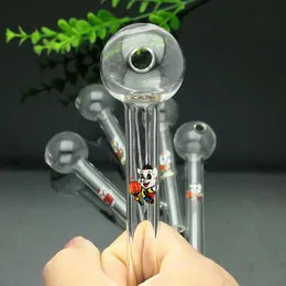 Smoking Pipes Colour cartoon logo mini-glass direct-fired pot Glass Bongs Oil Burner Pipes Water Pipes Oil Rigs