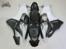 Gratis Custom Fairing Kits för Kawasaki Ninja 2008 2009 ZX-10R Full Set White Black Fairings Kit 08 09 ZX 10R ZX10R