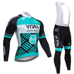 2021 NEW VITAL CYCLING TEAM JERSEY Pantaloni con bretelle set Ropa Ciclismo MENS pile termico invernale pro BIke giacca Maillot wear
