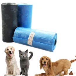 15pcs pratik evcil köpek atık kaka torbası dağıtıcı çöp çöp kedi köpek kaka koleksiyon çantaları