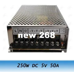 Freeshipping 250W DC 5V 50A Växla strömförsörjningstransformator LED CCTV Camera DVR-säkerhet