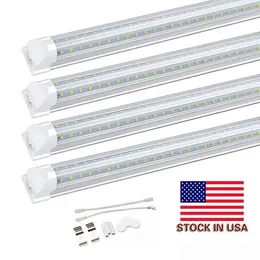 V-förmige integrierte LED-Röhrenleuchte, 4 Fuß, 5 Fuß, 6 Fuß, 8 Fuß, LED-Röhre, T8, 72 W, doppelseitige Glühbirnen, Shop-Licht, kühlere Türleuchte
