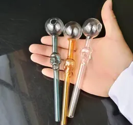 Renk Kafatası Düz ​​Pot, Toptan Cam Bongs, Cam Nargile, Duman Borusu Aksesuarları