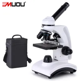 Freeshipping 40x-1600x Profesjonalny monokularowy mikroskop biologiczny USB Pełna metalowa wysokiej jakości HD Profesjonalny Laboratorium Uczeń LED prezent