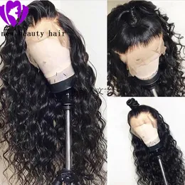 New water wave brazilian full Lace Front Wigs For black Women Black/brown Color 360 lacefrontal synthetic wig heat resistant with baby hair