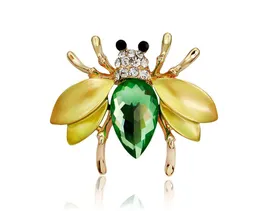 Silver Plated Alloy Jewelry Fashion Crysatl Bee Shape Brooches Colorful Crystal Cute Honeybee Brooches Pins Pary Jewelry