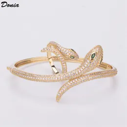 Donia Schmuck Luxus-Armreif, europäische und amerikanische Mode, Übertreibung, klassisch, wild, schlangenförmig, Kupfer eingelegt, Zirkonia, Armband, Ring-Set, Geschenk