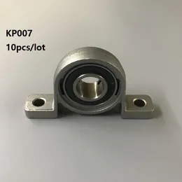 10ピース/ロットKP007 35亜鉛合金ベアリングピローブロックマウント支持球面ローラーピローブロックハウジング