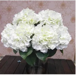 Heminredning Blommor Konstgjorda Hydrangea Blomma 5 Stora Heads Bouquet Decor DIY GB522