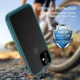 TPU + PCハイブリッドマット電話保護ケースケースiPhone 6 6S 7 8プラスX XS XR 11 PRO MAX 12 13耐衝撃カバー