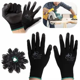 Fashion-2018 Ny grossist 12 par nitrilbelagda arbetshandskar Nylon Säkerhet Labor Fabriks Garden Reparation Protectore Gloves Fashion Hot