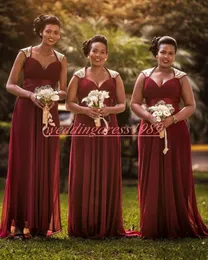 Vacker Chiffon Pleats Bridesmaid Dresses Sequins Juniors Maid of Honor Dress Plus Size Party Gowns Prom Wedding Guest Wear Evening Formal