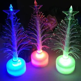 Kolorowa LED światłowodowa światło nocna dekoracja światła lampa mini choinka