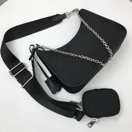 3-teilige Nylon 7A Dreieckstasche Re Edition Geldbörse und Handtasche Damen Herren Strand Umhängetasche Schultertasche Clutch Kette Designer Lady Wallet Messenger Bags