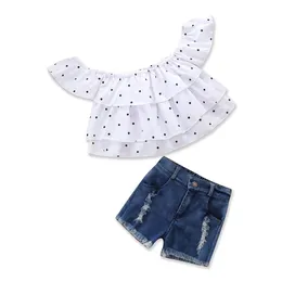 Baby Girl Ropa Sets 2019 New Summer Kids Girls Ropa Set Dot T Shirt + Shorts 2 PCS Trajes 1-6T Ropa para niños