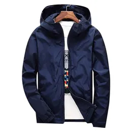 Wenyujh plus szie höst nya mode smala unga män hooded jacka tunna jackor märke casual windbreaker topp kvalitet 5 färger 7xl