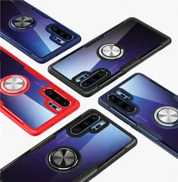 Mobile phone shell suitable for P40 pro transparent CD pattern ring bracket armor mobile phone shell nova4 car magnetic suction anti-fall